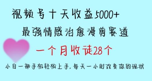 十天收益5000+，多平台捞金，视频号情感治愈漫剪，一个月收徒28个，小白一部手机轻松上手【揭秘】,速发云资源网