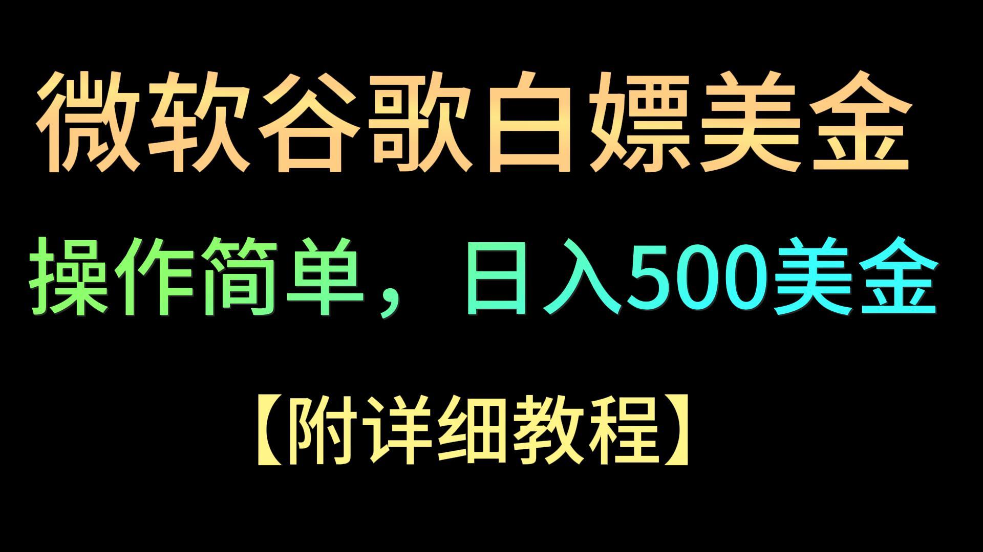微软谷歌项目3.0，轻松日赚500+美金，操作简单，小白也可轻松入手！,速发云资源网