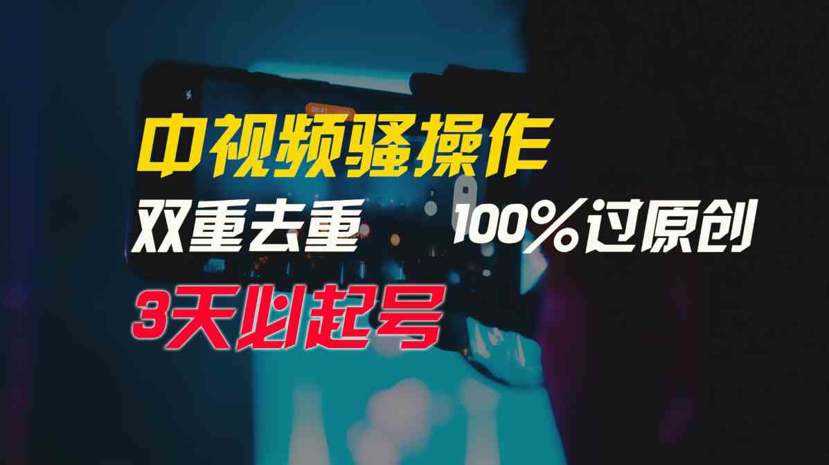 （9649期）中视频骚操作，双重去重100%过原创，3天比必起号，简单无脑，月入3W+,速发云资源网