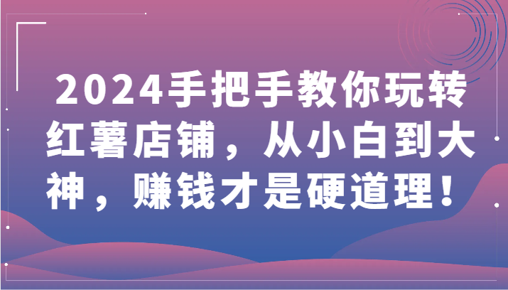2024手把手教你玩转红薯店铺，从小白到大神，赚钱才是硬道理！,速发云资源网