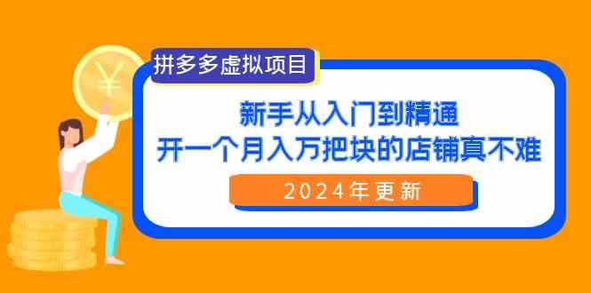 （9744期）拼多多虚拟项目：入门到精通，开一个月入万把块的店铺 真不难（24年更新）,速发云资源网