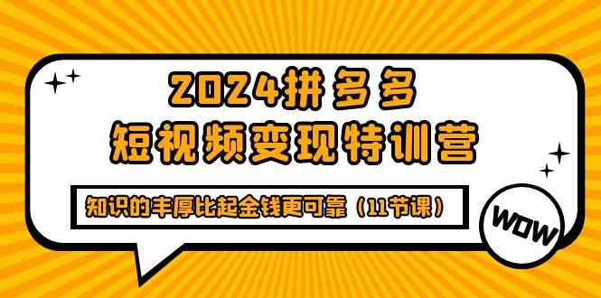 （9817期）2024拼多多短视频变现特训营，知识的丰厚比起金钱更可靠（11节课）,速发云资源网