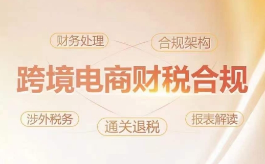 跨境老板财税合规特训营，规避财税风险、提升企业利润,速发云资源网