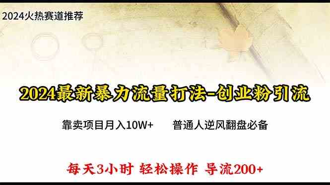 （10151期）2024年最新暴力流量打法，每日导入300+，靠卖项目月入10W+,速发云资源网