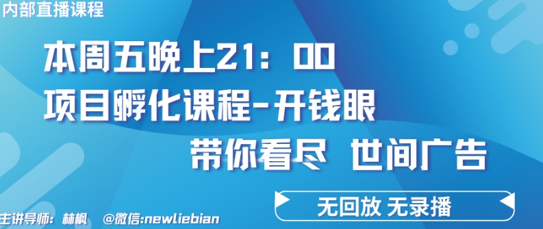 4.26日内部回放课程《项目孵化-开钱眼》赚钱的底层逻辑,速发云资源网