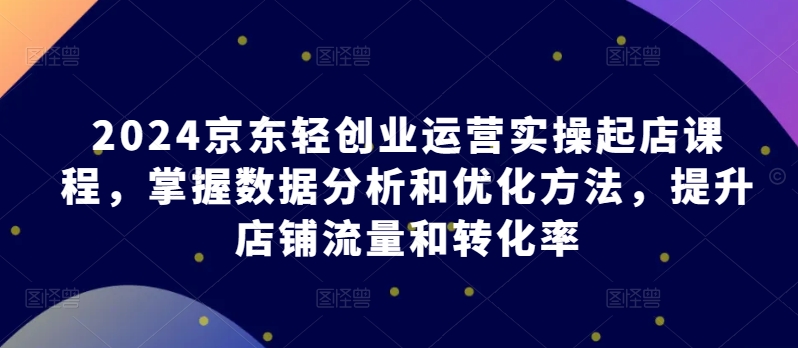2024京东轻创业运营实操起店课程，掌握数据分析和优化方法，提升店铺流量和转化率,速发云资源网