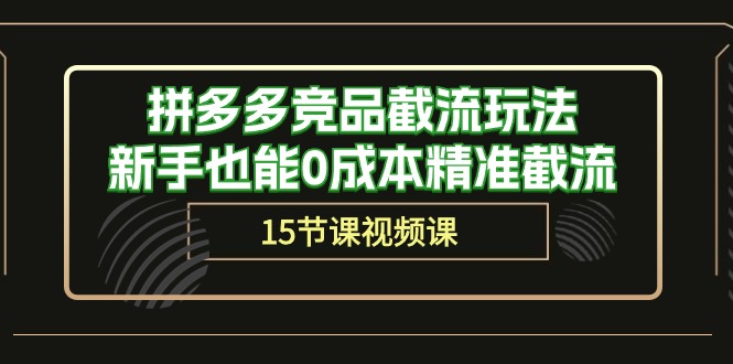 （10301期）拼多多竞品截流玩法，新手也能0成本精准截流（15节课）,速发云资源网