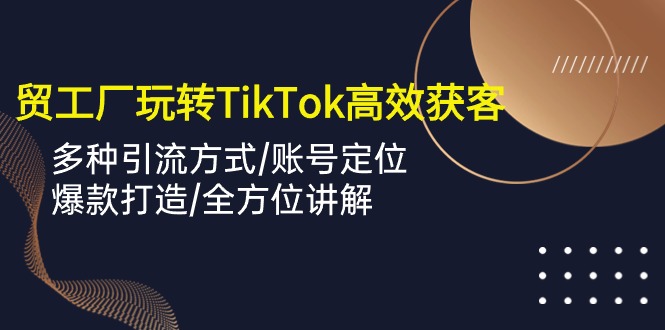 外贸工厂玩转TikTok高效获客，多种引流方式/账号定位/爆款打造/全方位讲解,速发云资源网