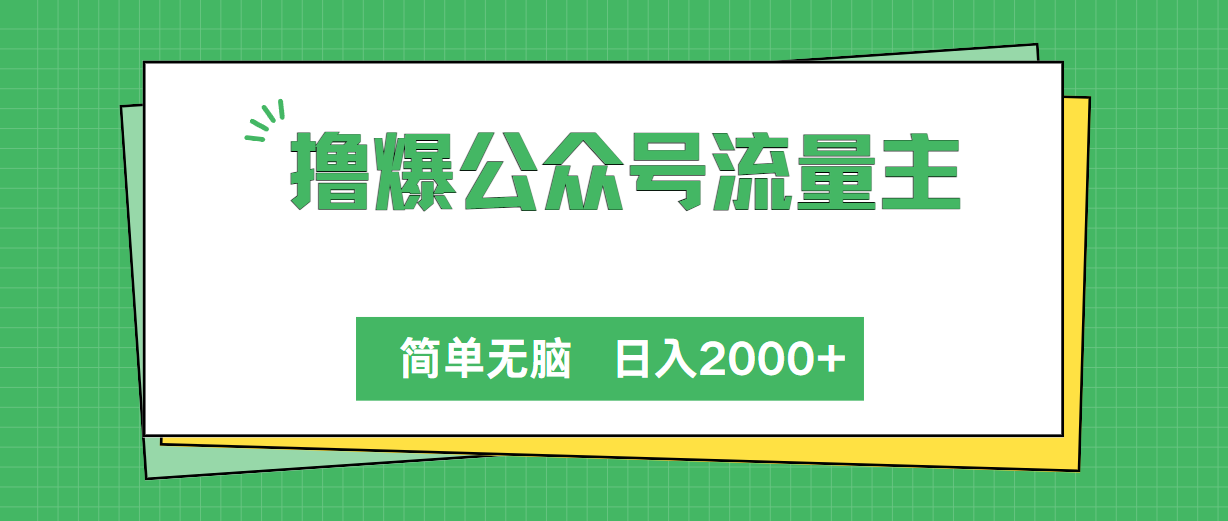 （10310期）撸爆公众号流量主，简单无脑，单日变现2000+,速发云资源网