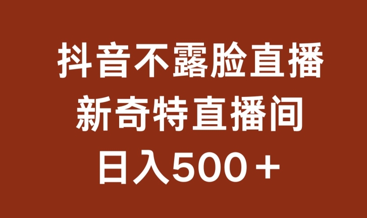 不露脸挂机直播，新奇特直播间，日入500+,速发云资源网