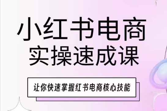 小红书电商实操速成课，让你快速掌握红书电商核心技能,速发云资源网