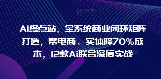 Ai终点站，全系统商业闭环矩阵打造，帮电商、实体降70%成本，12款Ai联合深度实战,速发云资源网
