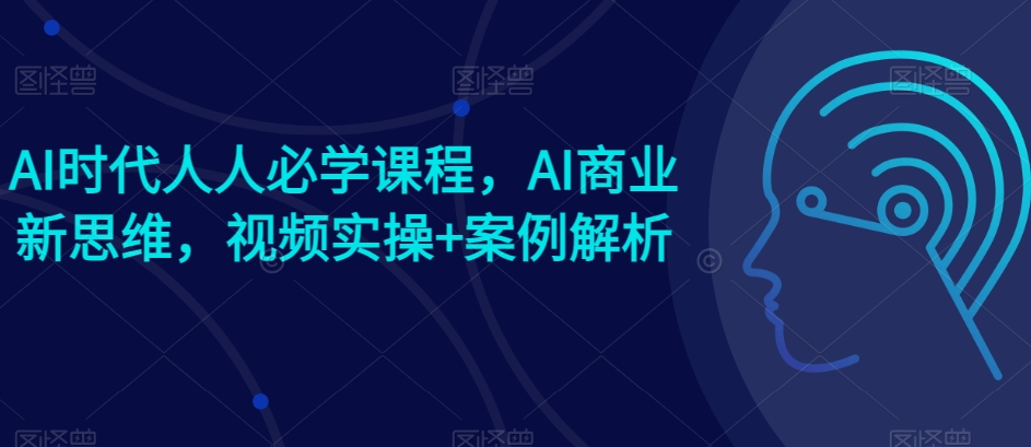 AI时代人人必学课程，AI商业新思维，视频实操+案例解析【赠AI商业爆款案例】,速发云资源网