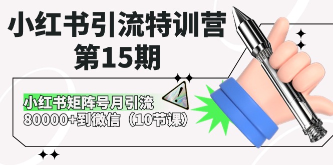小红书引流特训营第15期，小红书矩阵号月引流80000+到微信（10节课）,速发云资源网