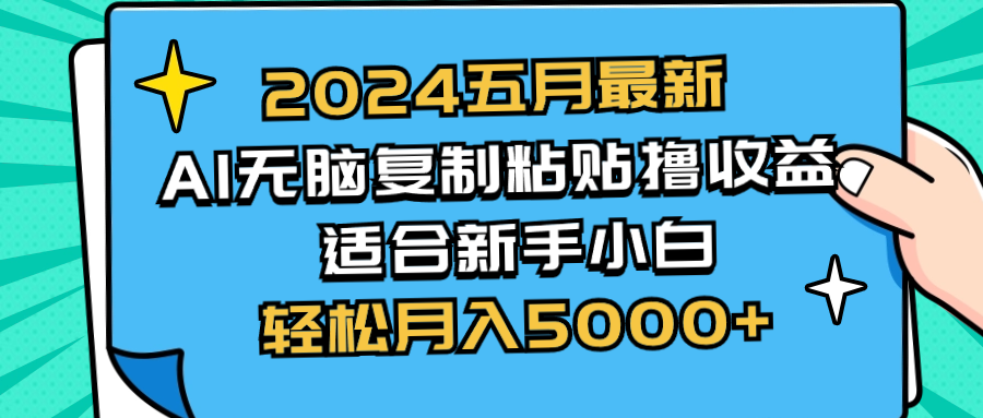 （10578期）2024五月最新AI撸收益玩法 无脑复制粘贴 新手小白也能操作 轻松月入5000+,速发云资源网
