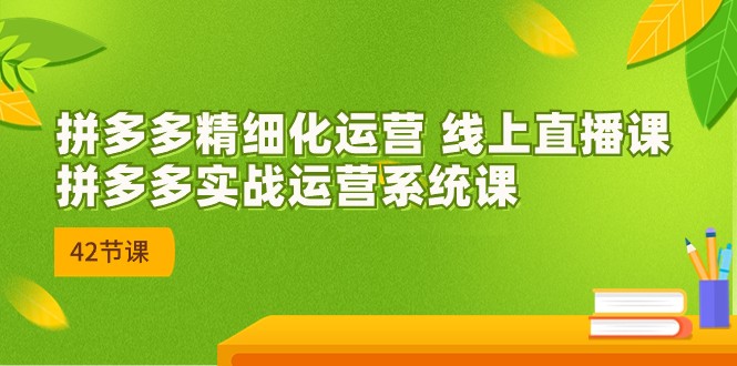 拼多多精细化运营 线上直播课：拼多多实战运营系统课（更新47节）,速发云资源网