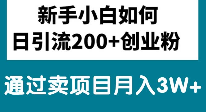 （10843期）新手小白日引流200+创业粉,通过卖项目月入3W+,速发云资源网