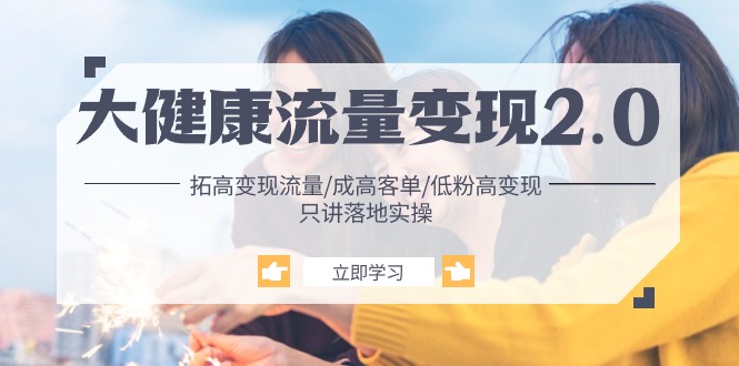 （10871期）大健康 流量 变现2.0：拓高变现 流量/成高客单/低粉高变现/只讲落地实战,速发云资源网