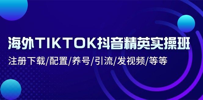 （10998期）海外TIKTOK抖音精英实操班：注册下载/配置/养号/引流/发视频/等等,速发云资源网