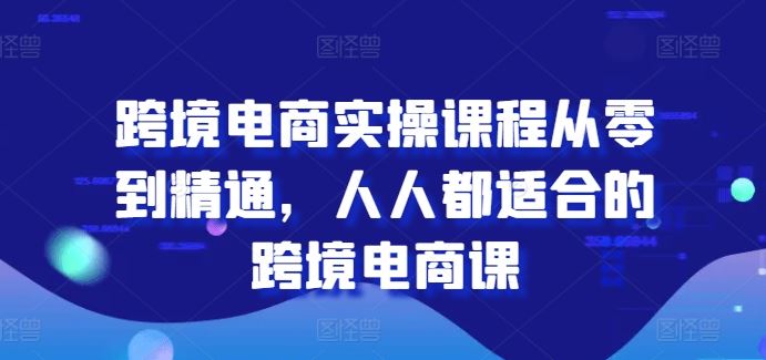 跨境电商实操课程从零到精通，人人都适合的跨境电商课,速发云资源网