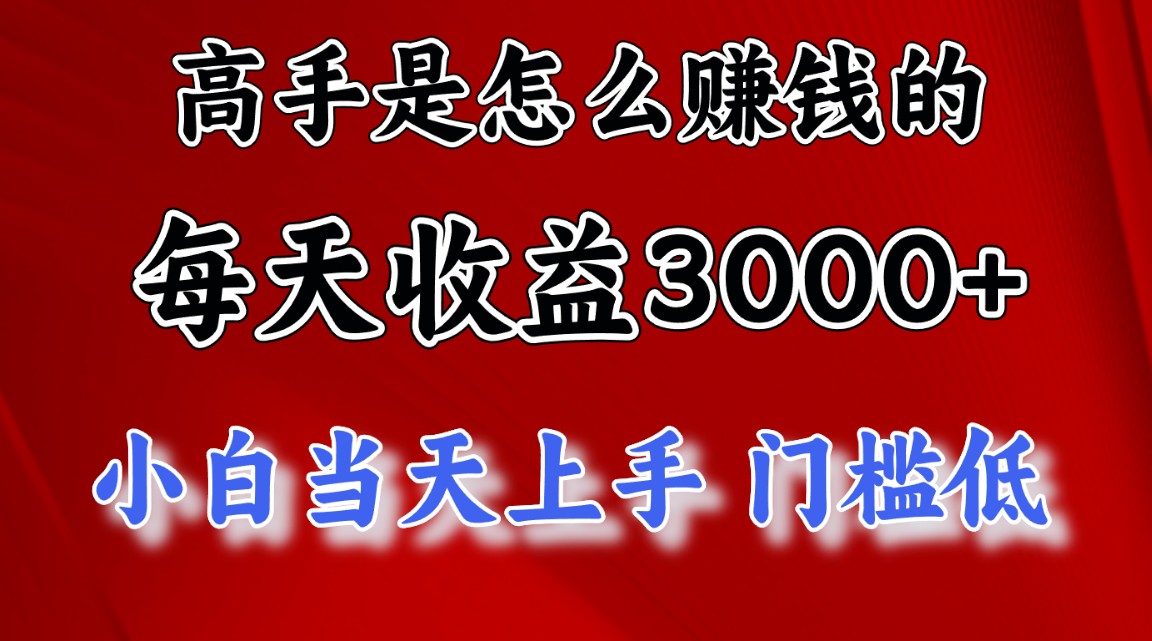（11228期）高手是怎么赚钱的，一天收益3000+ 这是穷人逆风翻盘的一个项目，非常…,速发云资源网