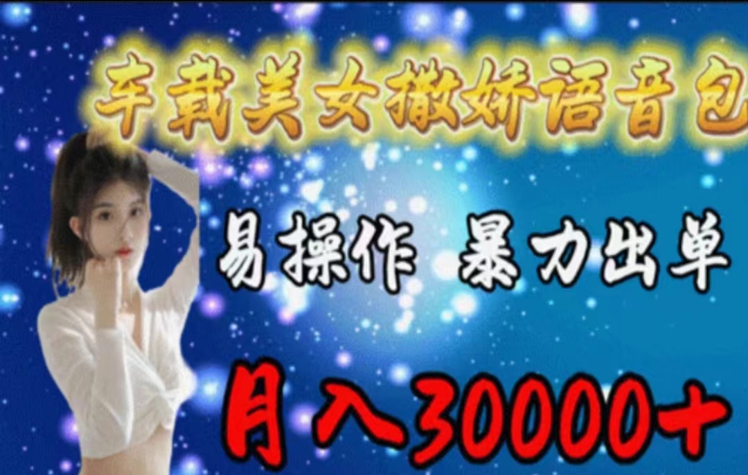 （11249期）车载美女撒娇语音包，执行就出单，月入3000＋，小白看完课程就能马上实操,速发云资源网