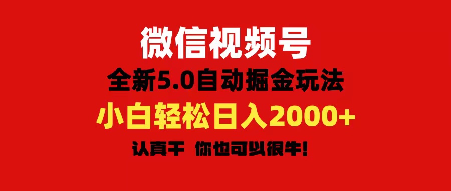 （11332期）微信视频号变现，5.0全新自动掘金玩法，日入利润2000+有手就行,速发云资源网