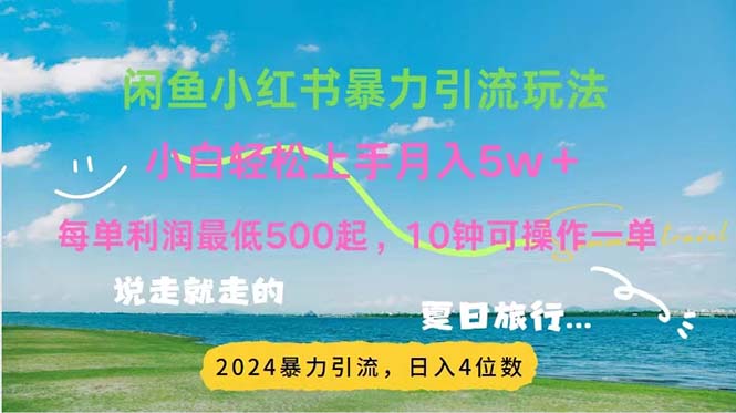 （11650期）2024暑假赚钱项目小红书咸鱼暴力引流，简单无脑操作，每单利润500+，…,速发云资源网