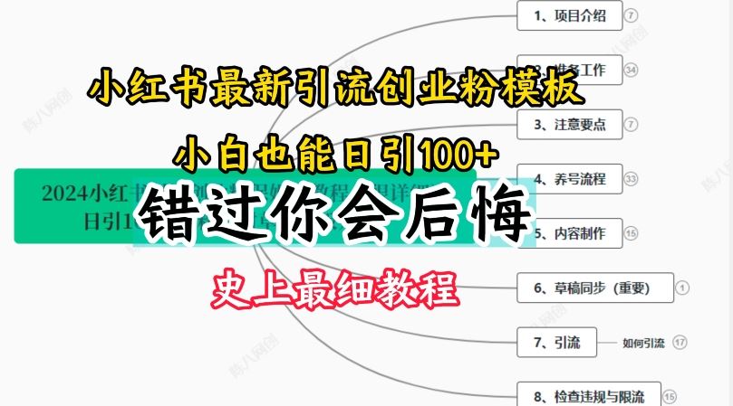 2024小红书引流创业粉史上最细教程，手把手教你引流【揭秘】,速发云资源网