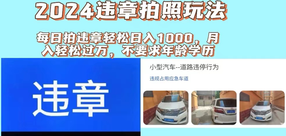 （11743期）2024违章拍照新玩法，推广躺赚+拍照赚钱双模式，日入1000+,速发云资源网