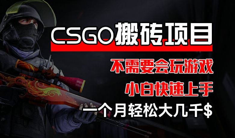 CSGO 装备搬砖项目，操作简单，不需要会玩游戏，小白也能快速上手，一个月轻松大几千【揭秘】,速发云资源网