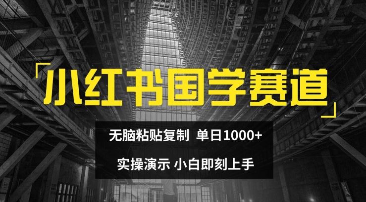 小红书国学赛道，无脑粘贴复制，单日1K，实操演示，小白即刻上手【揭秘】,速发云资源网