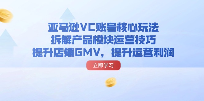 （11848期）亚马逊VC账号核心玩法，拆解产品模块运营技巧，提升店铺GMV，提升运营利润,速发云资源网