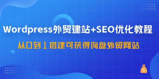 WordPress外贸建站+SEO优化教程，从0到1搭建可获得询盘外贸网站（57节课）,速发云资源网