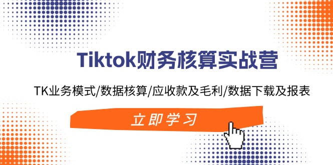 （11978期）Tiktok财务核算实战营：TK业务模式/数据核算/应收款及毛利/数据下载及报表,速发云资源网