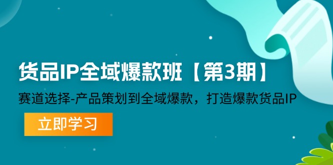 (12078期)货品-IP全域爆款班【第3期】赛道选择-产品策划到全域爆款,打造爆款货品IP,速发云资源网