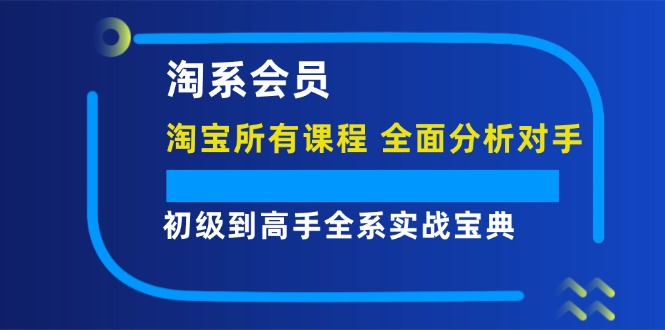 (12055期)淘系会员【淘宝所有课程,全面分析对手】,初级到高手全系实战宝典,速发云资源网