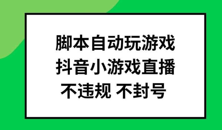 脚本自动玩游戏，抖音小游戏直播，不违规不封号可批量做【揭秘】,速发云资源网