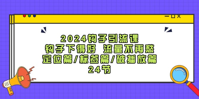 （12097期）2024钩子·引流课：钩子下得好 流量不再愁，定位篇/标签篇/破播放篇/24节,速发云资源网