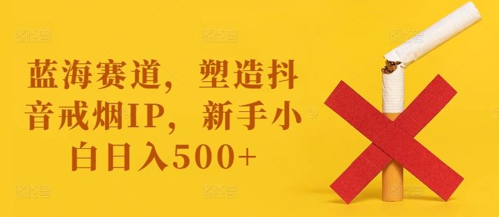 蓝海赛道，塑造抖音戒烟IP，新手小白日入500+【揭秘】,速发云资源网