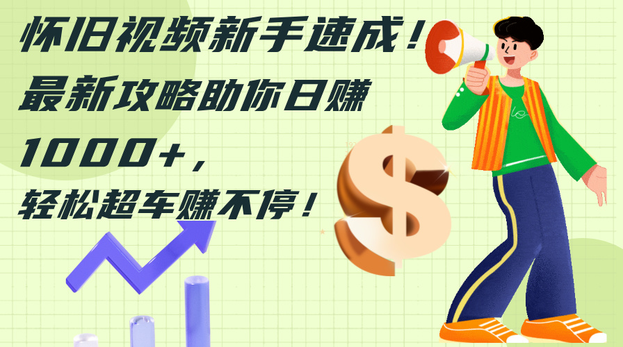 (12250期)怀旧视频新手速成!最新攻略助你日赚1000+,轻松超车赚不停,速发云资源网