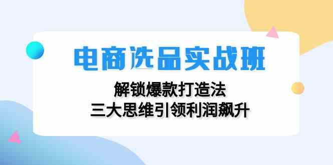 电商选品实战班：解锁爆款打造法，三大思维引领利润飙升,速发云资源网