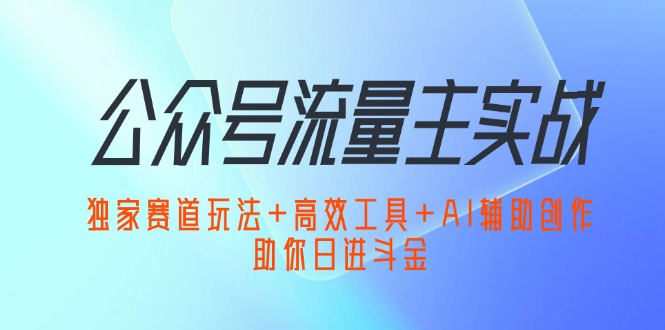 （12458期）公众号流量主实战：独家赛道玩法+高效工具+AI辅助创作，助你日进斗金,速发云资源网