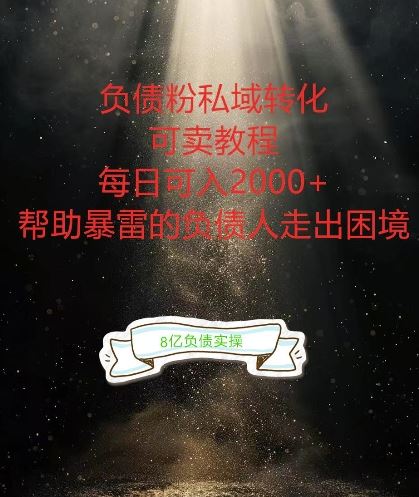 负债粉掘金计划，帮助负债者解决问题，债务规划，债务重组，最好的变现方式【揭秘】,速发云资源网