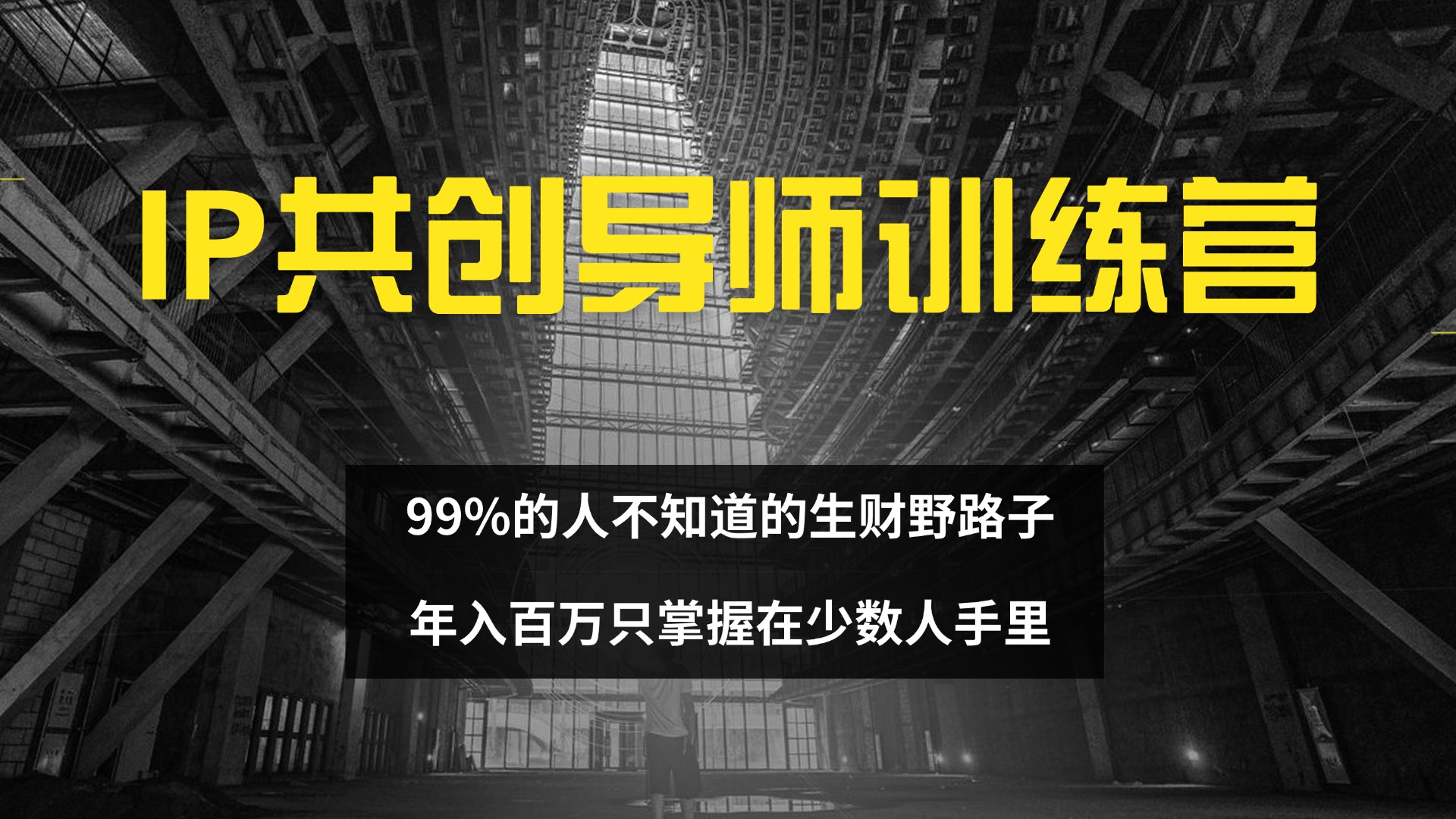 （12504期）IP共创导师训练营 99%的人不知道的生财野路子 只掌握在少数人手里,速发云资源网