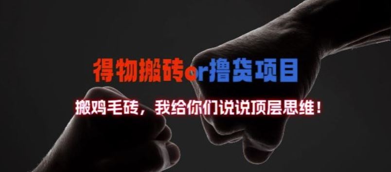 得物搬砖撸货项目?掰下数据，我给你们说说顶层思维【揭秘】,速发云资源网