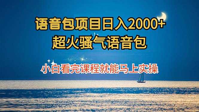语音包项目 日入2000+ 超火骚气语音包小白看完课程就能马上实操,速发云资源网