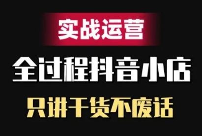 抖音小店精细化实战运营，只讲干货不废话,速发云资源网