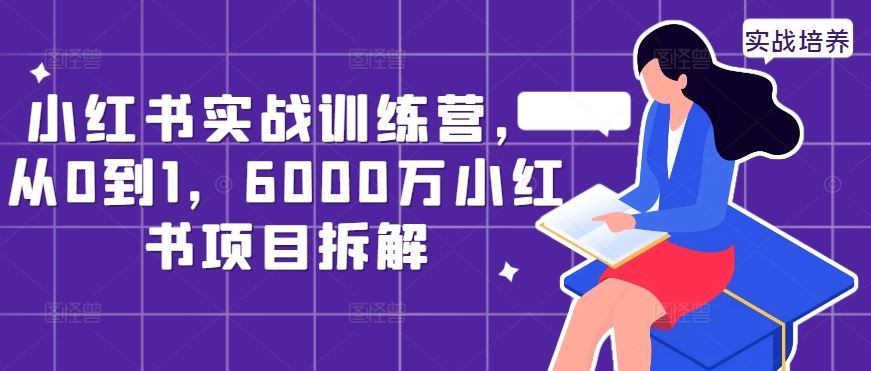 小红书实战训练营，从0到1，6000万小红书项目拆解,速发云资源网