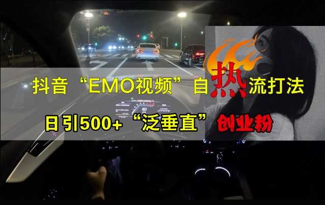 抖音EMO视频自热打法，日引500+“泛垂直”创业粉,速发云资源网